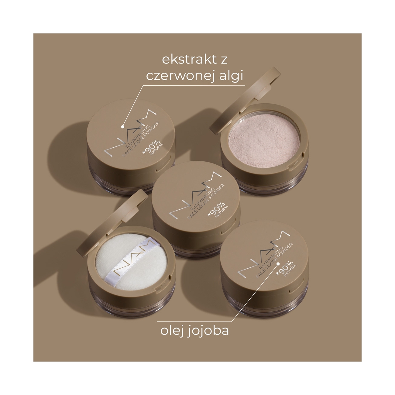 NAM Rozświetlający puder z olejem jojoba Illuminating Face Loose Powder