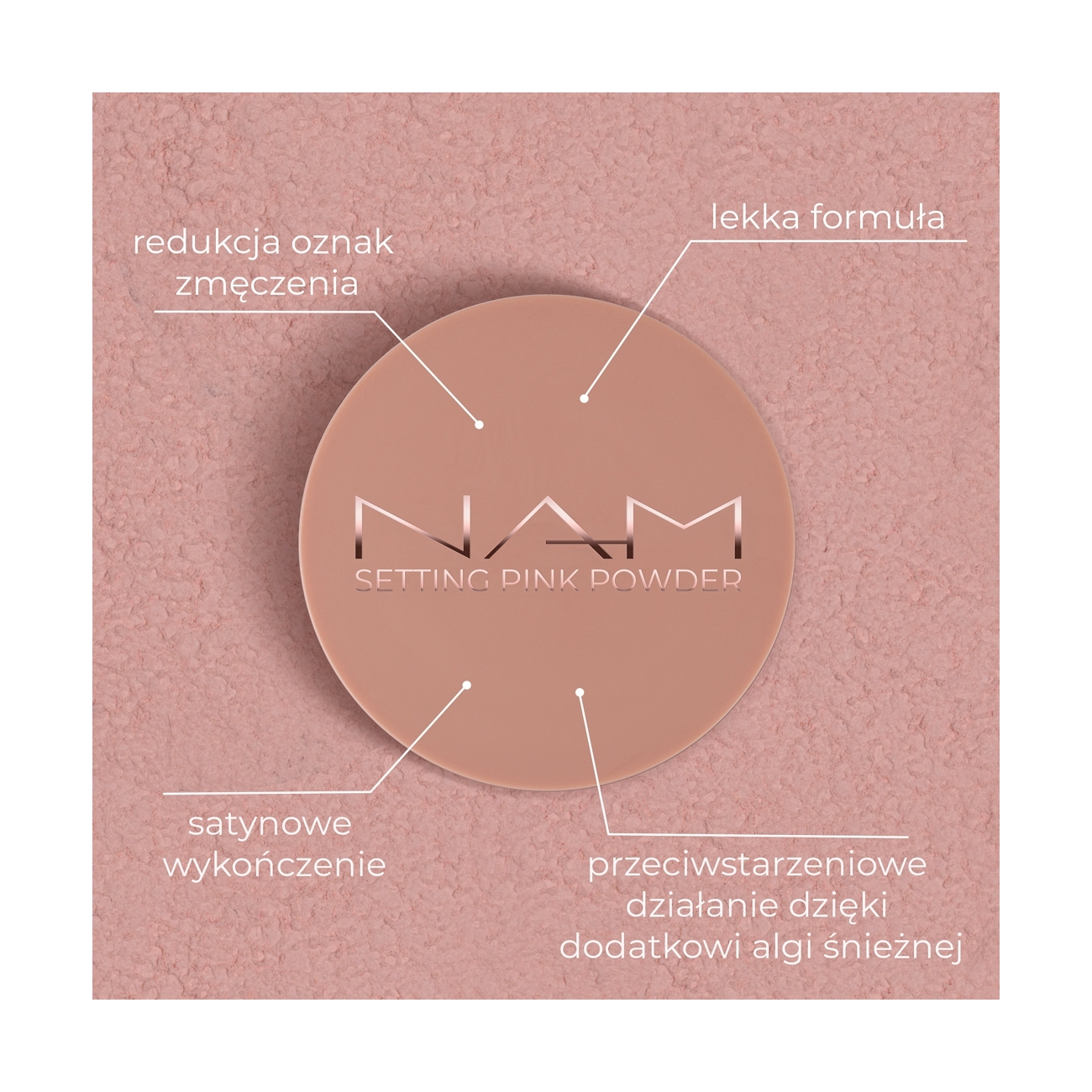 NAM R&oacute;żowy puder rozświetlający Setting Pink Powder