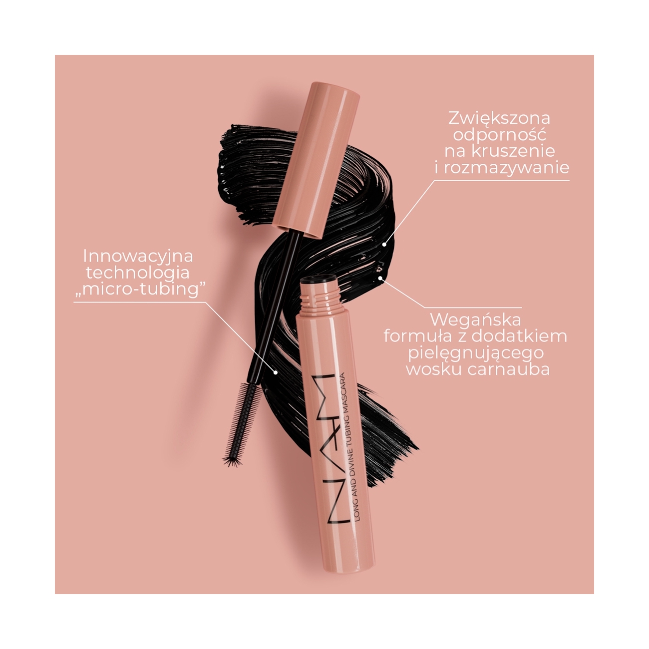 NAM Wydłużający tusz w formule tubing Long and Divine Tubing Mascara