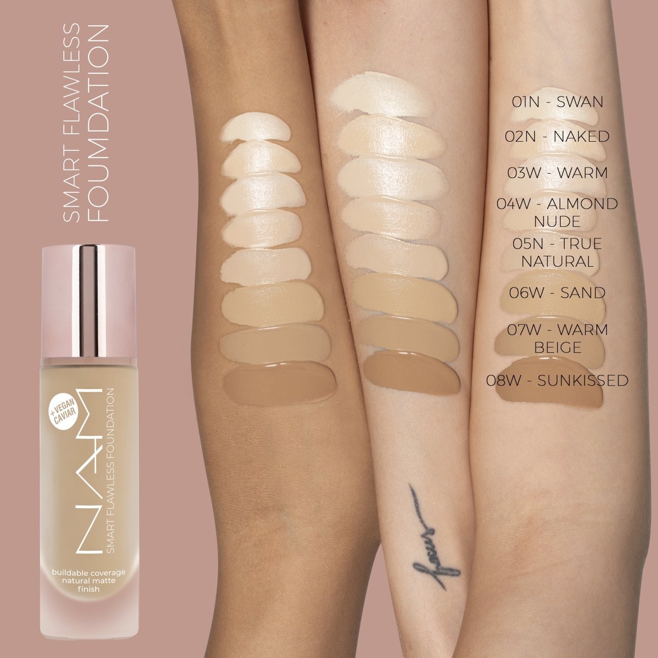 NAM Kryjący i matujący podkład Smart Flawless Foundation